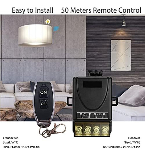 Dieserc 433mhz Interruptor De Control Remoto Inalámbrico Ac