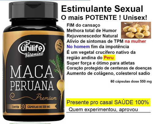 Imagem 1 de 4 de Maca Peruana 60 Capsulas Premium Unilife