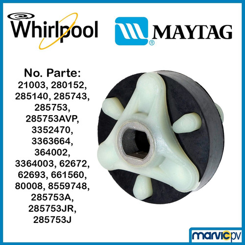 Cople Motor Aclopador Lavadora Whirlpool Original 285753a