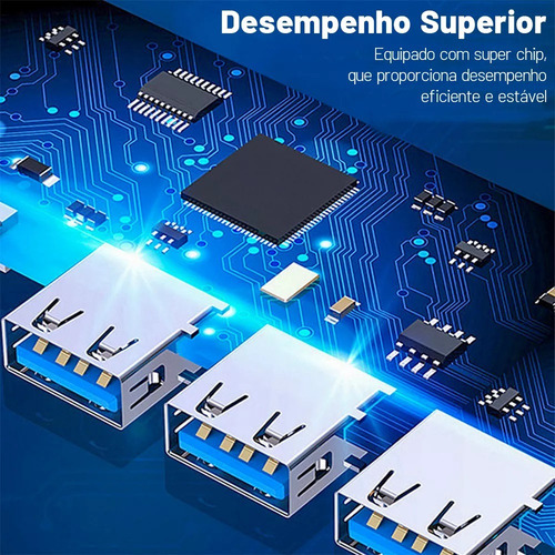 Adaptador Hub Usb E Tipo C Extensor 8 Em 1 Com Leitor Cartão