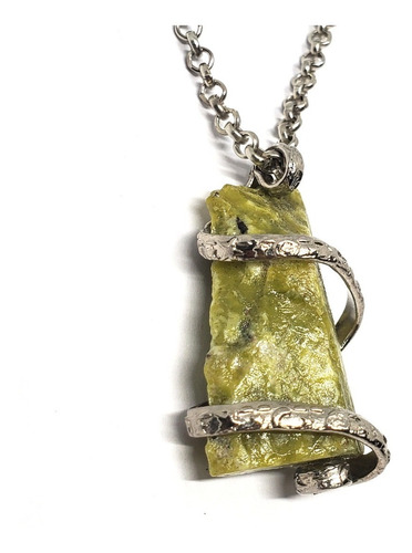 Collar Amuleto Sanaciòn Holística Piedra Prehnita