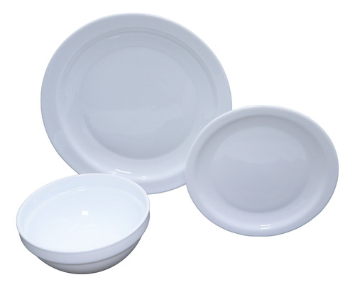 Vajilla De 20 Pzs Moderna De Vidrio Opal 4 Personas Blanco Vajilla Redonda