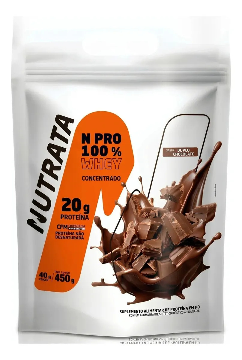 Whey Protein Nutrata N Pro 100% Whey 450g Duplo Chocolate Duplo Chocolate