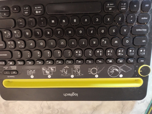 Teclado Bluetooth Logitech K480 Qwerty Color Negro Negro Español Latinoamérica (Usado)