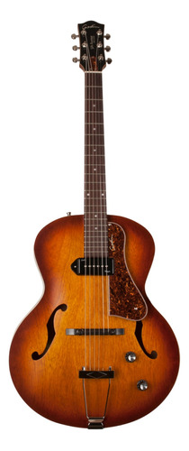 Guitarra Eléctrica Godin 5th Avenue Kingpin P90 Archtop De Canadian Wild Cherry Cognac Burst Semibrillante Con Diapasón De Palo De Rosa