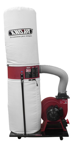 Colector De Polvo Portátil de uso Profesional Con motor de 2 HP 240 V. 60 Hz Tamaño: 85.1 x 54.6 x 198.1 cm Capacidad 5.7 pies cúbicos Entrada para dos puertos de 4" KN CP-2042B KNOVA