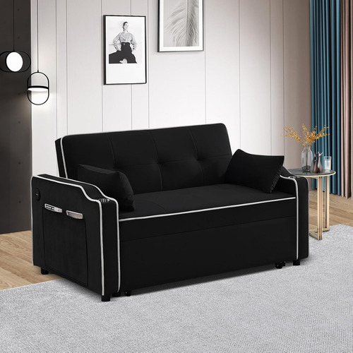Sofá Cama Multifuncional De Terciopelo 3 En 1, Cama Extraíbl