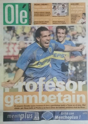 Ole 27/10/2003.boca 2 Estudiantes 0,san Lorenzo 0 Quilmes 1