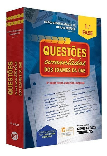 Questoes Comentadas Dos Exames Da Oab 1 Fase - Rt, De Darlan Barroso / Marco Antonio Araujo Jr. Editora Ed Revista Dos Tribunais Ltda, Capa Mole, Edição 5 Em Português