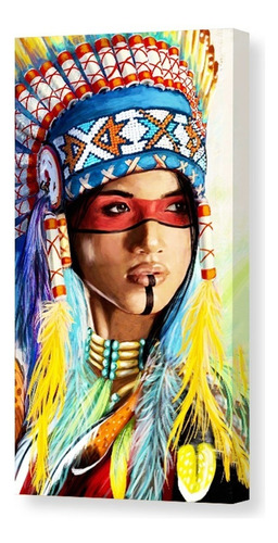 Canvas | Mega Cuadro Decorativo | Mujer Etnico | 60x40 Color Morena