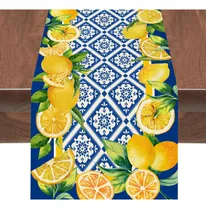 Comprar Camino Mesa Limon Para Primavera Verano Azulejo Cian-azul
