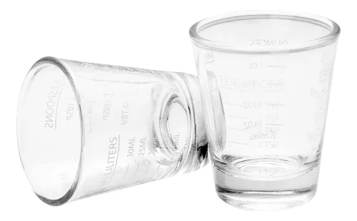 Vaso medidor de vasos de chupito, vaso medidor de vidrio resistente al  calor con báscula, vaso de vino, vaso de café expreso (rojo)