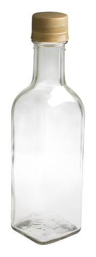 Botella Vidrio Cuadrada 250 Ml 80 Pz Tapón Corcho O Rosca 