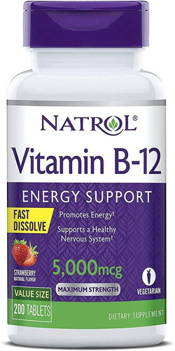 Natrol Vitamina B12 Promueve Energia Sist Nervioso Saludable