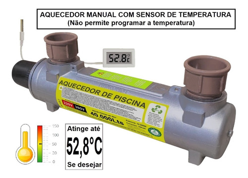 Aquecedor Manual De Piscina 40.000lts 220v 