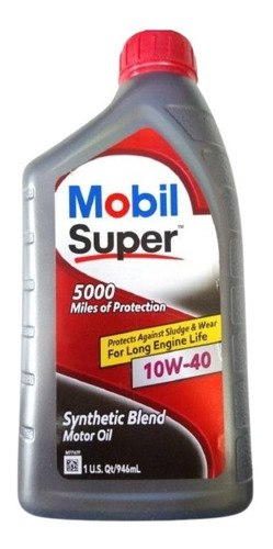 Mobil .946ml Aceite Motor 10w40 Super 5000 Synthetic Blend