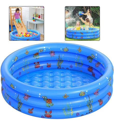 Alberca Inflable Infantil Redonda 130x40 Cm Azul