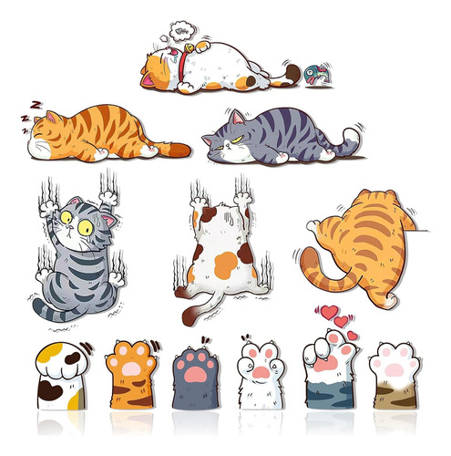 12pcs Pegatinas Para Coche Stickers De Arañazo Garra Gatitos