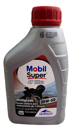 Aceite Mobil Ultra 20w50 (pinta) Tapa Roja Original - Genuin