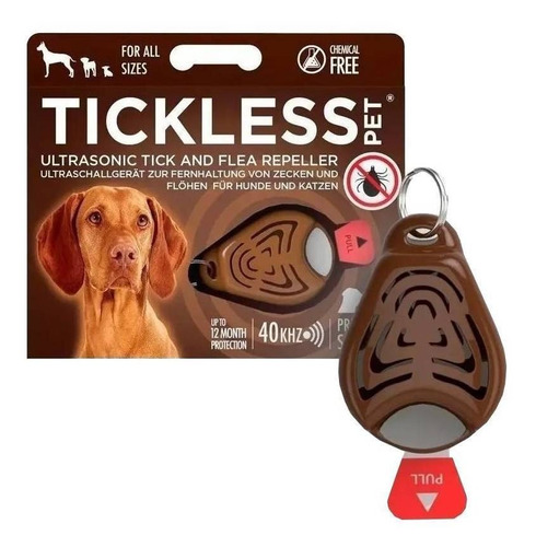 Collar antiparasitario para garrapata Tickless para perro y gato color marrón