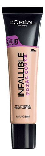 Base Maquillaje Alta Cobertura Infallible Total Cover Loreal Tono 304 Natural Beige