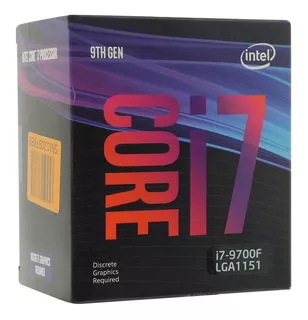 [ ] Procesador Intel: I7- 9700f, 3ghz, 12mb Cache, Lga1151