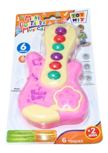 Brinquedo Para Bebês Mini Guitarra Musical Divertido Cor Rosa