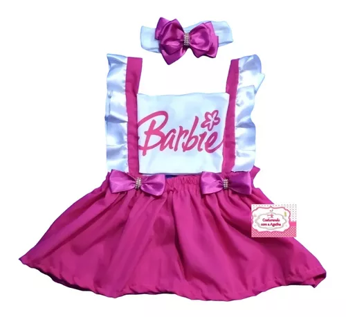 Roupa Menina Da Barbie Jardineira Salopete Infantil