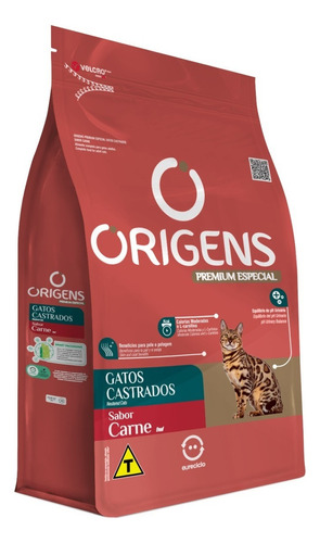 Origens Gatos Castrados Adultos Sabor Carne 3 Kg