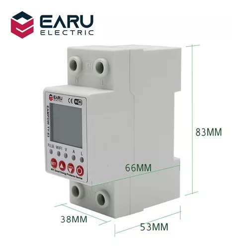 eMylo Medidor inteligente monofásico 63A 80-400V, disyuntor y protección  contra fugas, medidor de energía WiFi, monitor de energía eléctrica,  control