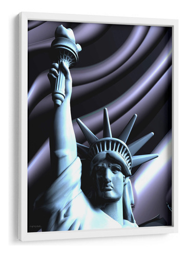Cuadro Enmarcado Blanco Liberty 30x40, Caperh
