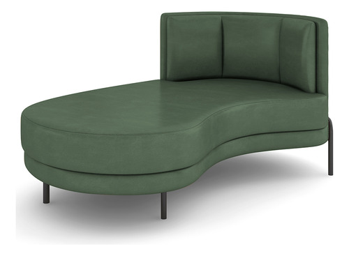 Sofá Chaise Longue Sala de Estar Living Lucca Esquerdo D02 Couríssimo Verde B-89
