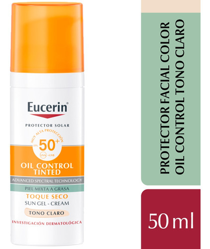Eucerin Sun Fps50 Oil Control Claro Toque Seco Facial X50 Ml