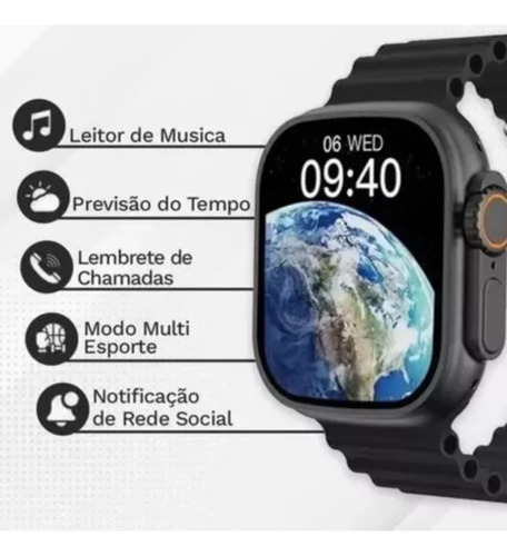 Relógio Inteligente Smartwatch T800 Ultra Série8 Amoled 2.02