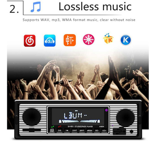 Reproductor De Mp3 Bluetooth Para Coche Radio Estéreo Antigu