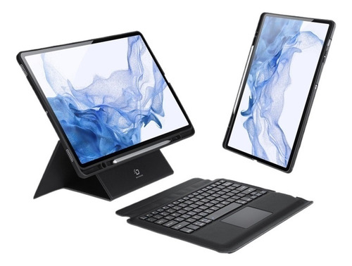Funda Con Teclado For Samsung Galaxy Tab S8+/s7+/s7 Fe