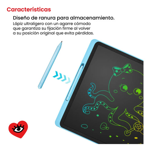 Pizarra Magica Azul 12 Pulgadas Tableta Borrable Veoquiero