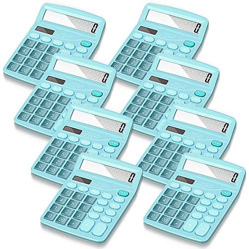 Paquete De Calculadoras De Escritorio De Color Azul 8 Piezas