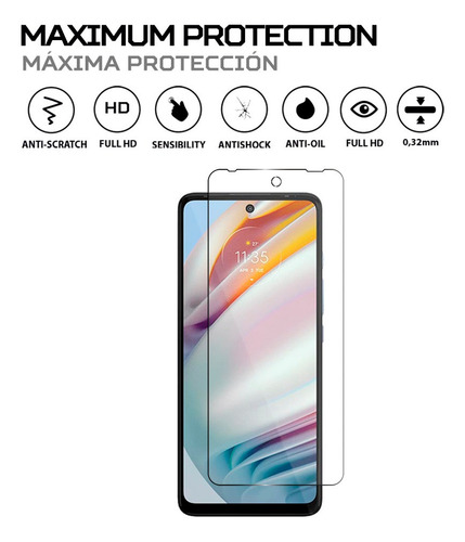 Imagen 2 de 6 de Protector De Pantalla Antishock Para Motorola Moto G60