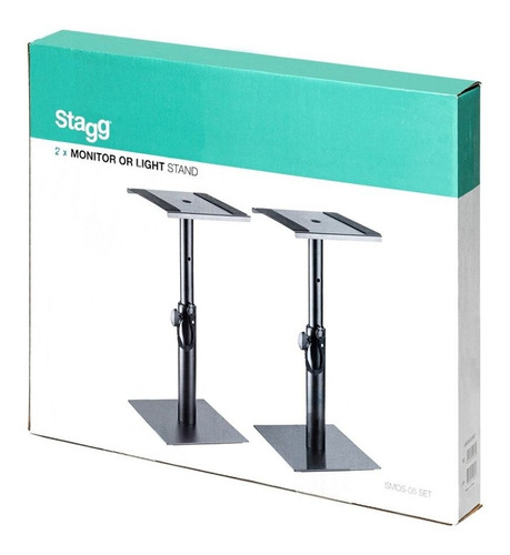 Imagen 6 de 10 de Soporte Par Elevador Para Monitores Estudio Stagg Smos05set