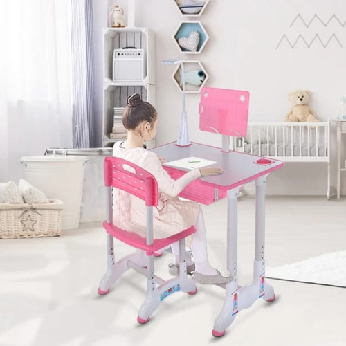 Imagen 9 de 10 de Juego De Escritorio+silla Para Niños, Lámpara Mesa De Tareas