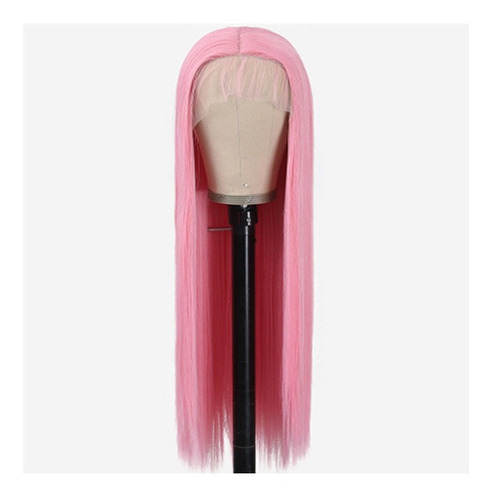 Peluca Larga Recta Rosa Claro Para Mujer