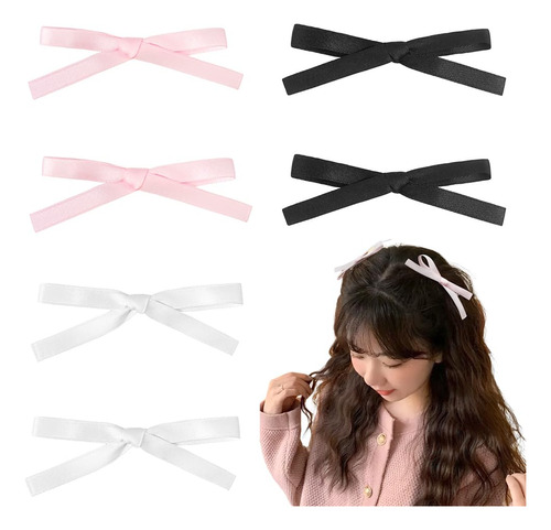 6 Pcs Bowknot Clips Accesorios Mujeres Niñas Niños Pe...