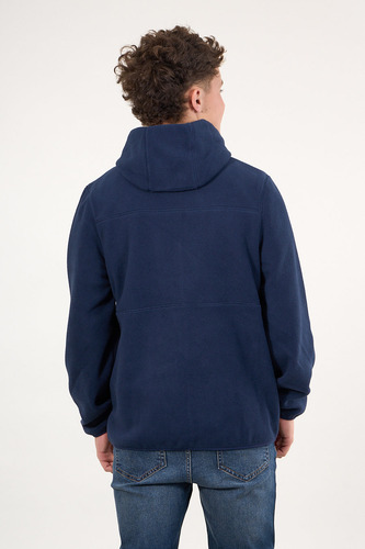 Poleron Micropolar Full Zipper Y Gorro Azul Wi8306 Polemic