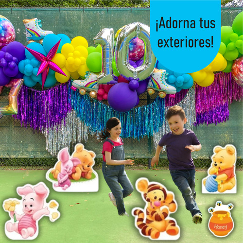 Figuras Winnie Pooh Bebé Base Rígida Kit 7 Pzas Coroplast