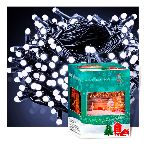 Luces de navidad y decorativas Dosyu Dosyu dy-ice300l-v8 15m de largo 110V - blanco frío con cable negro