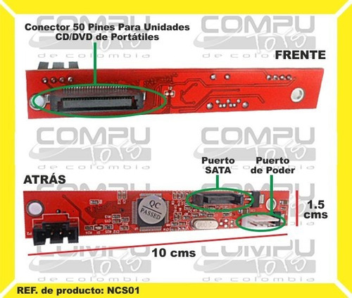 Conversor De Cd Drive Ide A Sata Ref: Ncs01 Computoys Sas