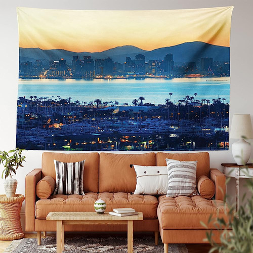 Ambesonne Usa Tapestry, San Diego Al Amanecer En El Distrito