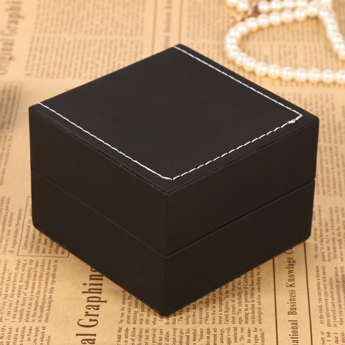 Funda De Reloj, 1 Pieza, Nueva Piel Sintética Negra, Exposit