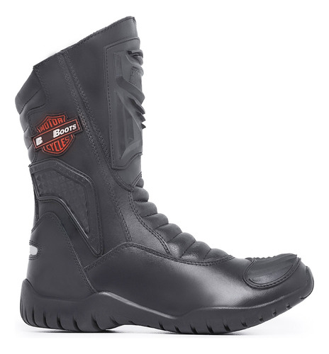 Bota Masculina Motociclista Cano Alto Semi Impermeavel +luva